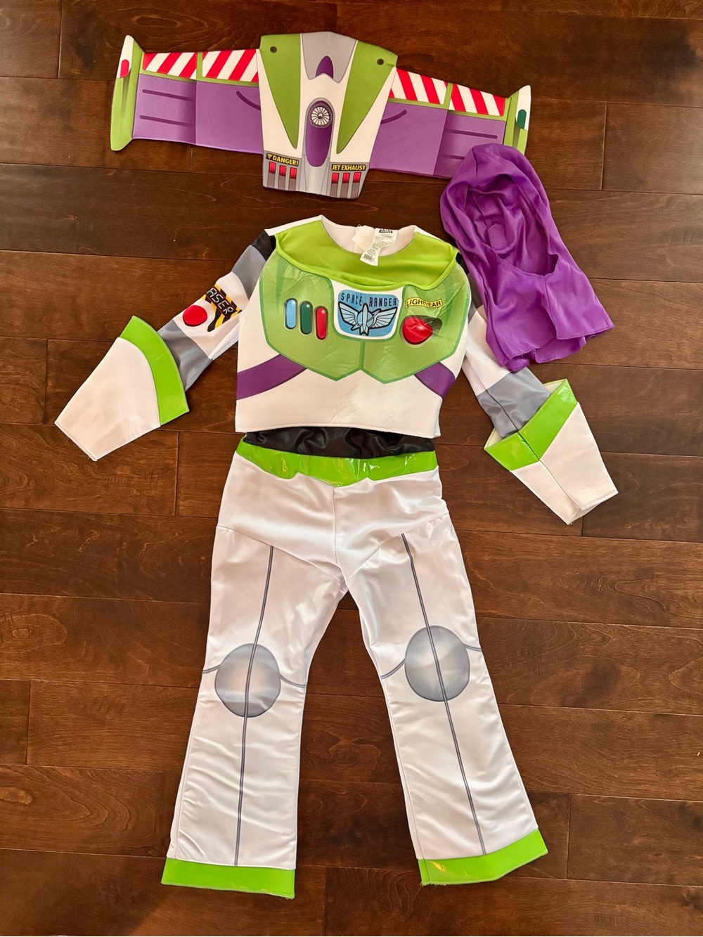 Buzz Lightyear Kids Costume - Green, White & Purple Space Ranger Outfit